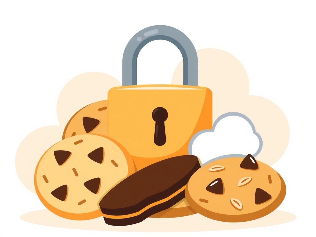 Illustration von Cookies und Datenschutz